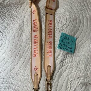 Sold on fb. RARE Louis Vuitton Tan Pink and Peach Strap Jacquard Bandoliere